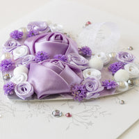 A5 Boxed Handmade Mother’s Day Card 'Lilac Posy Heart'