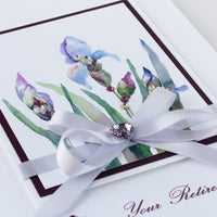 Luxury Boxed Retirement Card 'Iris Bouquet'