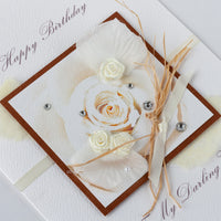 Luxury Boxed Birthday Card 'Garden Rose'