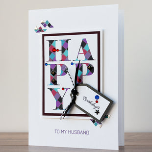 Luxury Boxed Birthday Card 'Happy Birthday To Husband'