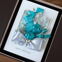 Luxury Boxed Birthday Card 'Aqua Blue'