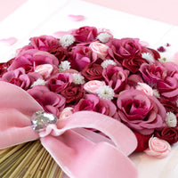 A4 Handmade Boxed Valentine Card 'Pink Charm Bouquet’