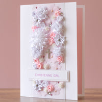 A5 Boxed Handmade Christening Card 'Christening Girl'