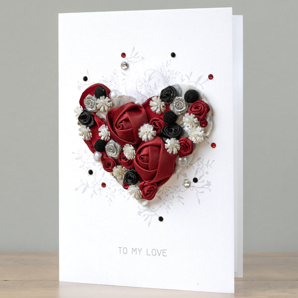 A5 Luxury Boxed Handmade Card 'Romantic Heart'