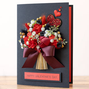 A5 Boxed Handmade Valentines Bouquet Card 'Valentino'