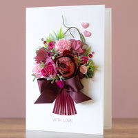 A5 Luxury Boxed Handmade Card 'Ruby & Rose'