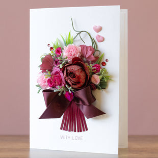 A5 Luxury Boxed Handmade Card 'Ruby & Rose'