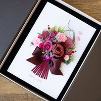 A5 Luxury Boxed Handmade Card 'Ruby & Rose'