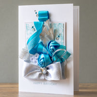 Luxury Boxed Birthday Card 'Aqua Blue'