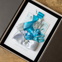 Luxury Boxed Birthday Card 'Aqua Blue'
