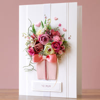 A4 Luxury Boxed Handmade Card 'Rosy Elegance'