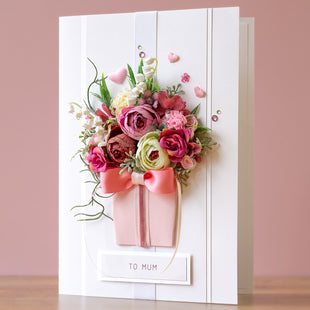A4 Luxury Boxed Handmade Card 'Rosy Elegance'