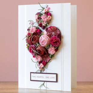A4 Boxed Valentine’s Day Card 'Two Hearts… One Love'