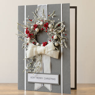 A4 Luxury Handmade Christmas Card 'Frosty Wreath'