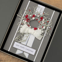 A4 Luxury Handmade Christmas Card 'Frosty Wreath'