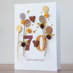 Luxury Boxed Birthday Card 'Happy 70th Birthday'