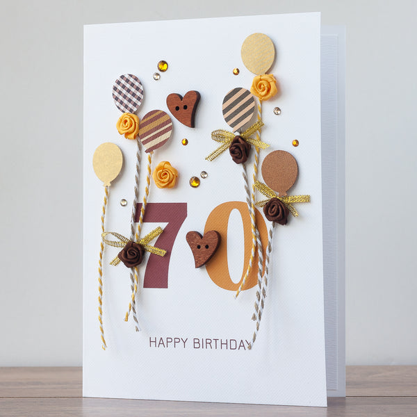 Luxury Boxed Birthday Card 'Happy 70th Birthday'