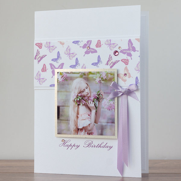 Handmade Birthday Photo Card 'Birthday Butterflies'