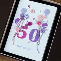 Luxury Boxed Birthday Card 'Happy 50th Birthday'
