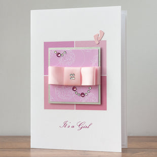 Luxury Boxed New Baby Card  'It's a Girl'