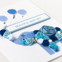 Luxury Boxed New Baby Card 'Blue Elephant'