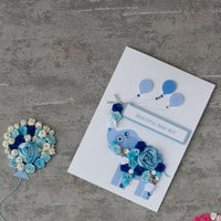 Luxury Boxed New Baby Card 'Blue Elephant'