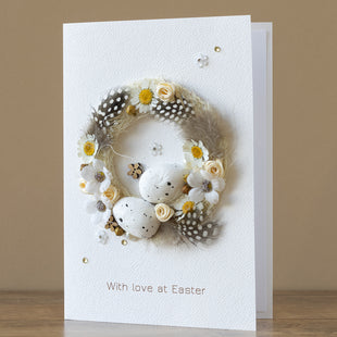 A5 Boxed Handmade Easter Card 'Easter Wreath'