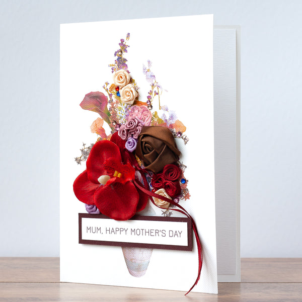 Luxury Boxed Mother's Day Card 'Vintage Bouquet'