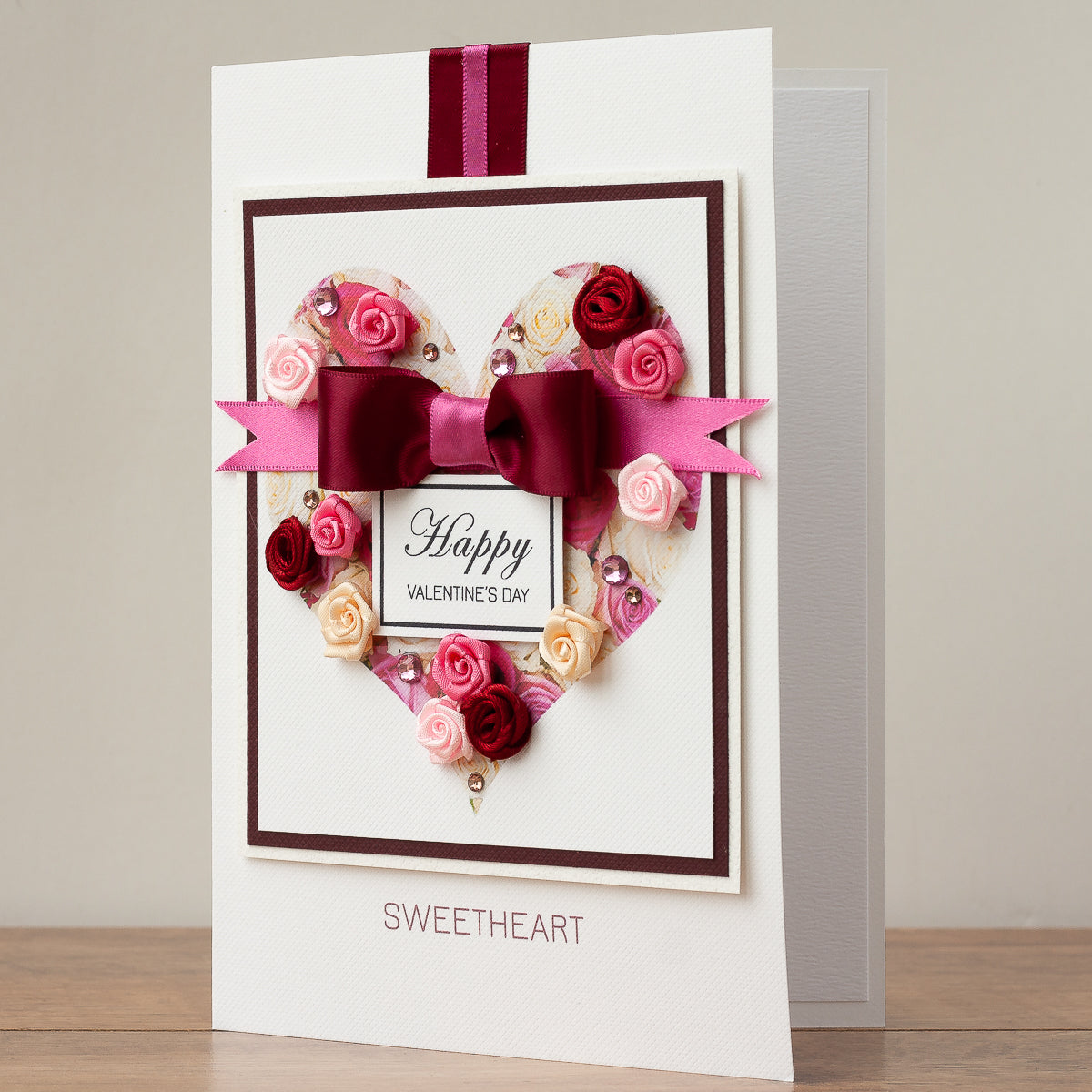 032VL a5 boxed handmade valentines card 'sweetheart'