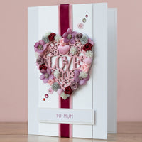A5 Boxed Handmade Mother’s Day Card 'Rosy Heart'