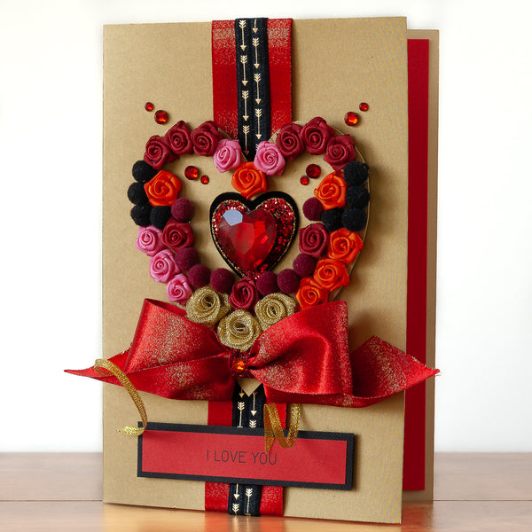 A5 Boxed Handmade Valentines Card ‘The Luxe Heart’
