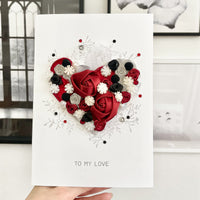A5 Luxury Boxed Handmade Card 'Romantic Heart'