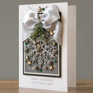 Luxury Boxed Christmas Card 'Silver Snowflake'