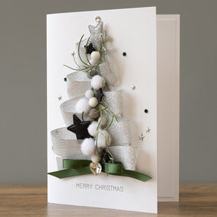 A5 Boxed Handmade Christmas Card 'Festive Tree'
