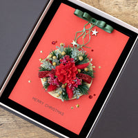 A5 Boxed Handmade Christmas Card 'Red and Green Festive Bauble'