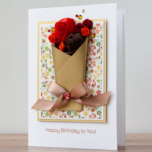 Luxury Boxed Birthday Card 'Fancy Flowers'