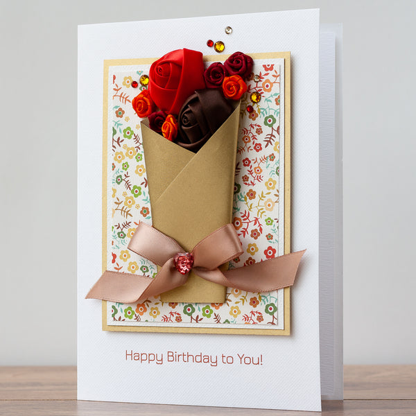 Luxury Boxed Birthday Card 'Fancy Flowers'