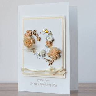 Luxury Boxed Wedding Card 'Entwined Hearts'