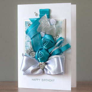 Luxury Boxed Birthday Card 'Aqua Blue'