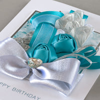 Luxury Boxed Birthday Card 'Aqua Blue'