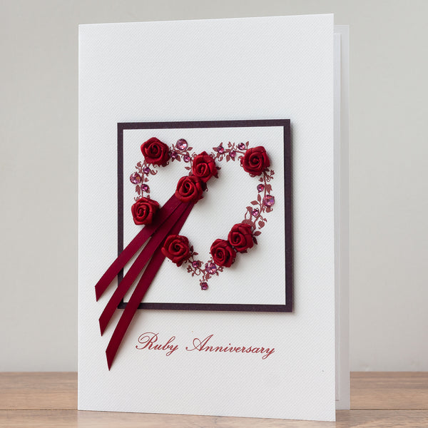 Luxury Boxed 40th Anniversary Card 'Ruby Anniversary'