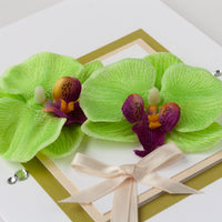 Luxury Boxed Anniversary Card 'Orchids'