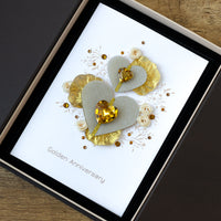 Luxury Boxed Anniversary Card 'Golden Wishes'