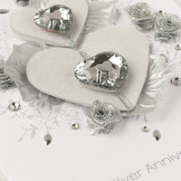 Luxury Boxed Anniversary Card 'Silver Wishes'