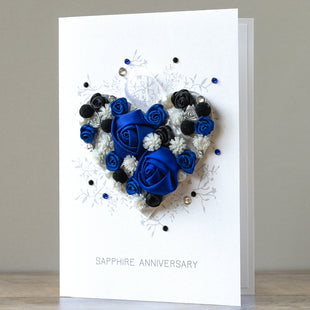 A5 Boxed Handmade 45th Anniversary Card 'Sapphire Anniversary'