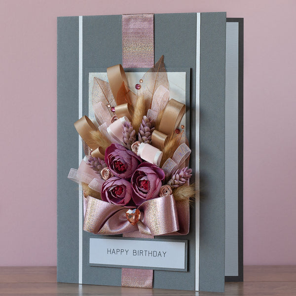 A4 Luxury Boxed Birthday Card ‘Rose and Velvet’