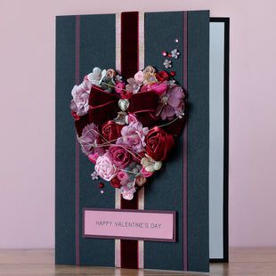 A4 Boxed Handmade Valentines Card ‘Heart of Roses’