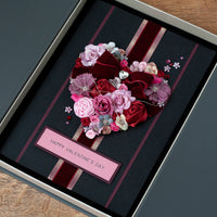 A4 Boxed Handmade Valentines Card ‘Heart of Roses’