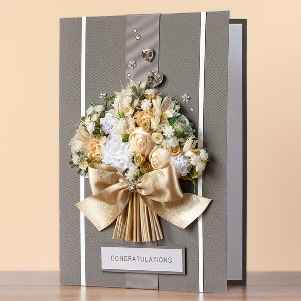 A4 Luxury Boxed Handmade Anniversary Card ‘Anniversary Bouquet’